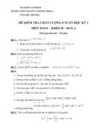 De thi toan 8 tuan va dap an lop 10 khoi A truong THPT chuyen Le Hong Phong Nam Dinh