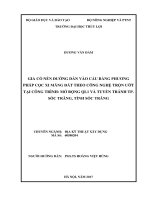 Gia cố nền đường dẫn vào cầu bằng phương pháp cọc xi măng đất theo công nghệ trộn ướt tại công trình mở rộng quốc lộ 1 và tuyến tránh thành phố sóc trăng, tỉnh sóc trăng   