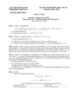 sở giáo dục và đào tạo kỳ thi tuyển sinh lớp 10 sở gd§t qu¶ng ninh kú thi tuyển sinh chän lớp 10 tr­êng thpt lª quý ®«n năm học 2009 20010 đề thi chính thức môn thi toán ngày thi 01 tháng 07 năm 2009