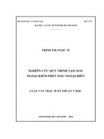 Nghiên cứu quy trình tạo mẫu ngoại kiểm phết máu ngoại biên 