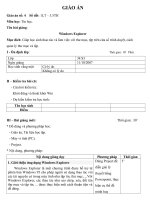 giáo án giáo án giáo án số 4 số tiết 1lt – 3 5th môn học tin học tên bài giảng windows explorer mục đích giúp học sinh thao tác và làm việc với thư mục tệp trên cửa sổ trình duyệt cách quản lý thư m