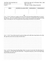 công nghệ 8 trường thcs khánh an kiểm tra học kì 2 năm học 2008 2009 họ tên học sinh môn vật lí 8 lớp 8a thời gian 45 phút không kể phát đề điểm lời phê của giáo viên giám khảo 1 giám khảo 2 đề câu