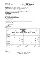së gd §t tuyªn quang english 9 tr­êng thcs §«ng thä i date of test 9c oct 2009 9d oct 2009 period 13 the 1st written test time 45 minutes i objectives by the end of the lesson ss will be able to 1 k