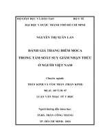 Đánh giá thang điểm moca trong tầm soát suy giảm nhận thức ở người việt nam 