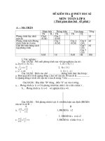 phßng gi¸o dôc huyön ©n thi ®ò kióm tra 45 phót häc k× ii m«n to¸n líp 8 thêi gian lµm bµi 45 phót a – ma trën nhën biõt th«ng hióu vën dông tæng tn tl tn tl tn tl ph­¬ng tr×nh bëc nhêt mét èn c©u