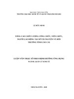 Nâng cao chất lượng công chức, viên chức, người lao động tại sở tài nguyên và môi trường tỉnh lào cai 