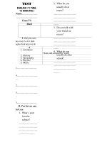 test english 7 time 15 minutes name class 7a mark teacher’s remark i ghðp tªn m«n häc ë cét a víi 1 ®þnh nghüa thých hîp ë cét b a b 1 literature a study past and present events in viet nam and ar