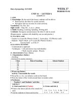 week 27- leson plan 2