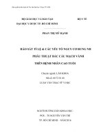 Khảo sát tỉ lệ  các yếu tố nguy cơ rung nh phẫu thuật bắc cầu mạch vành trên bệnh nhân cao tuổi 