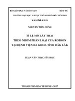 Tỉ lệ mổ lấy thai theo nhóm phân loại của robson tại bệnh viện đa khoa tỉnh đắk lắk 