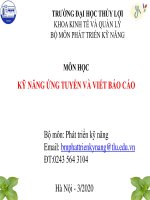 Kỹ năng ứng tuyển và viết báo cá 