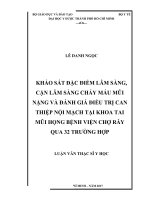 Khảo sát đặc điểm lâm sàng, cận lâm sàng chảy máu mũi nặng và đánh giá điều trị can thiệp nội mạch tại khoa tai mũi họng bệnh viện chợ rẫy qua 32 trường hợp 