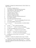 exercise 1 complete the conditional sentences exercise 1 complete the conditional sentences decide whether to use type i ii or iii 1 if i had time i shopping with you 2 if you english you will get