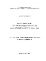 Quản lý nhà nước đối với hoạt động kinh doanh xăng dầu trên địa bàn tỉnh bắc kạn 