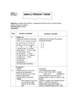 week 1 giáo án tự chọn 10 week 1 period 1 objective students will be able to understand and know how to use the simple present tense more clearly teaching aids posters procedure time teacher’s activit