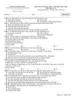 Đề kiểm tra học kì 1 môn Địa lớp 12 năm 2020 - 2021 THPT chuyên Huỳnh Mẫn Đạt chi tiết - Mã đề 149 | Lớp 12, Địa Lý - Ôn Luyện