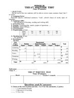 së gd §t tuyªn quang period 26 the 2nd written test time 45 minutes i objectives by the end of the test students will be able to review main contents from unit 3 to unit 4 1 language focus reported