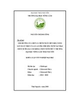 Ảnh hưởng của bột lá chùm ngây đến khả năng sản suất thịt của gà thịt lương phượng nuôi tại trại chăn nuôi gia cầm khoa chăn nuôi thú y trường đại học nông lâm thái nguyên 