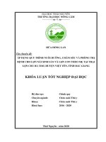 Áp dụng quy trình nuôi dưỡng chăm sóc và phòng trị bệnh cho lợn nái sinh sản và lợn con theo mẹ tại trại lợn chu bá thơ huyện việt yên tỉnh bắc giang 