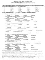i phonetics §ò kscl vµo líp 10 n¨m häc 2009 thêi gian lµm bµi 60phót kh«ng kó thêi gian giao ®ò i pick out one word whose underlined part is pronounced differently from that of the other words id