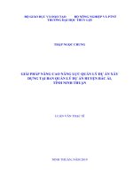 Giải pháp nâng cao năng lực quản lý dự án xây dựng tại ban quản lý dự án huyện bác ái, tỉnh ninh thuận  