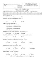 trường thcs phú hoà hä tªn líp ®ò kióm tra häc k× ii n¨m häc 2008 2009 to¸n 7 thêi gian 90 phót phçn i tr¾c nghiöm2 ®ióm khoanh vµo c©u tr¶ lêi ®óng câu 1 bảng điểm kiểm tra toán học kì của các bạn