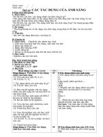 ngµy so¹n ngµy so¹n ngµy d¹y tiõt 62 c¸c t¸c dông cña ¸nh s¸ng i môc tiªu bµi gi¶ng 1 kiõn thøc tr¶ lêi ®­îc c©u hái t¸c dông nhiöt cña ¸nh s¸ng lµ g× vën dông ®­îc kiõn thøc vò t¸c dôn