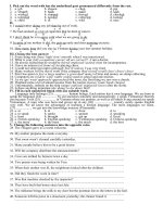 i pick out the word with has the underlined part pronounced differently from the rest 1 a job b chosen c chop d pot 2 a smooth b book c good d look 3 a worked b stopped c moved d checked 4 a tolerated