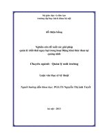 Nghiên cứu đề xuất các giải pháp quản lý chất thải nguy hại trong hoạt động khai thác than tại quảng ninh