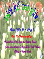 slide 1 m«n §þa lý – líp 5 bµi 10 n«ng nghiöp ng­êi thiõt kõ vµ d¹y lª quang b»ng gi¸o viªn tr­êng tióu häc giao tiõn c giao thuû – nam §þnh thø b¶y ngµy 01 th¸ng 11 n¨m 2008 §þa lý kióm tra bµi cò b¹