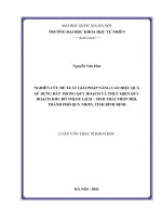 Nghiên cứu đề xuất giải pháp nâng cao hiệu quả sử dụng đất trong quy hoạch và thực hiện quy hoạch khu đô thị du lịch sinh thái nhơn hội thành phố quy nhơn tỉnh bình định
