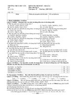 trường thcs chu văn an trường thcs chu văn an họ và tên lớp 9a kiểm tra định kỳ bài số 2 môn hóa học 9 thời gian 45’ năm học 2009 2010 điểm nhận xét của giáo viên bộ môn gv coi kiểm tra i trắc nghi