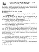 Đề thi và đáp án kiểm tra Giữa học kỳ 2. Năm học 2018-2019