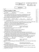 sở giáo dục và đào tạo hà nội trườngthpt ngô quyền bài kiểm tra 45 phút số 1 môn sinh học lớp 11 thời gian làm bài 45 phút mã đề thi 207 họ tên lớp a phần trắc nghiệm 7 5 điểm câu 1 bào quan thực