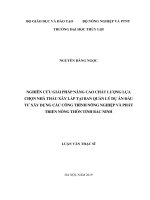 Nghiên cứu giải pháp nâng cao chất lượng lựa chọn nhà thầu xây lắp tại ban quản lý dự án đầu tư xây dựng các công trình nông nghiệp và phát triển nông thôn tỉnh bắc giang  