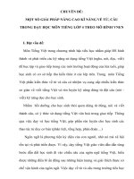 chuyên đề một số giải pháp nâng cao kĩ năng về từ, câu trong dạy học môn tiếng lớp 4 theo mô h̀nh vnen 