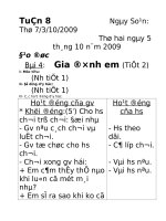 tuçn 8 ngµy so¹n thø 73102009 tuçn 8 ngµy so¹n thø 73102009 thø hai ngµy 5 th¸ng 10 n¨m 2009 §¹o ®øc bµi 4 gia ®×nh em tiõt 2 i môc tiªu nh­ tiõt 1 ii §å dïng d¹y häc nh­ tiõt 1 iii c¸c ho