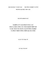 Nghiên cứu giải pháp nâng cao chất lượng công tác thẩm định thiết kế và dự toán xây dựng tại sở nông nghiệp và phát triển nông thôn quảng ninh  