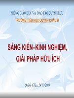 Mot so yeu cau ve SKKNGiai phap huu ich