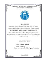 The english complex noun phrases and their vietnamese equivalents in translated version of the novel  love story  by erich segal  