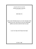 Rèn luyện tính độc đáo của tư duy cho học sinh thông qua dạy chuyên đề giải toán hình học không gian bằng phương pháp tọa độ 