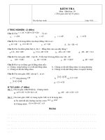 đề số 001 kiểm tra m«n h×nh häc 10 thời gian làm bài 45 phút họ tên học sinh lớp 10a i trắc nghiệm 3 điểm câu 1 cho ta có a b c d câu 2 cho i là trung điểm của đoạn thẳng ab ta có a b c d ia