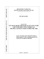 Xây dựng bộ đề thi đánh giá kỹ năng nghề cho nghề điện công nghiệp tại trường cao đẳng nghề cơ điện phú thọ
