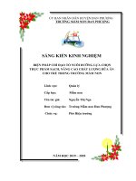 Biện pháp chỉ đạo tổ nuôi dưỡng lựa chọn thực phẩm sạch, nâng cao chất lượng bữa ăn cho trẻ trong trường mầm non 