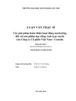 Các giải pháp hoàn thiện hoạt động marketing đối với sản phẩm học tiếng anh trực tuyến của công ty cổ phần việt nam canada