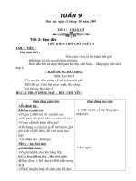 phaân phoái chöông trình lôùp 3a thieát keá baøi daïy lôùp 4 tuần 9 thöù hai ngaøy 12 thaùng 10 naêm 2009 tieát 1 chaøo côø tiết 2 đạo đức tieát kieäm thôøi giôø tieát 1 i muïc tieâu hoïc sinh bieá