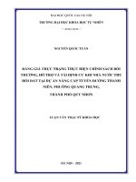 Đánh giá thực trạng thực hiện chính sách bồi thường hỗ trợ và tái định cư khi nhà nước thu hồi đất tại dự án nâng cấp tuyến đường thanh niên phường quang trung thành phố quy nhơn