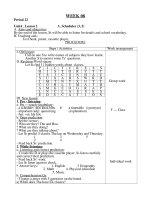 week 08 period 22 unit4 lesson 2 a schedules 3 5 a aims and objectives by the end of the lesson ss will be able to listen for details and school vocabulary b teaching aids text book poster casse