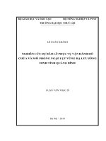 Nghiên cứu dự báo lũ phục vụ vận hành hồ chứa và mô phỏng ngập lụt vùng hạ lưu sông dinh tỉnh quảng bình  