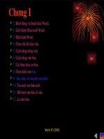 ch­¬ng i ch­¬ng i 2 khëi ®éng vµ tho¸t khái word 1 giíi thiöu microsoft word 3 mµn h×nh word 4 chän chõ ®é lµm viöc 5 c¸ch nhëp tiõng viöt 6 c¸ch nhëp v¨n b¶n 7 c¸c thao th¸c c¬ b¶n 8 chän khèi v¨n b¶